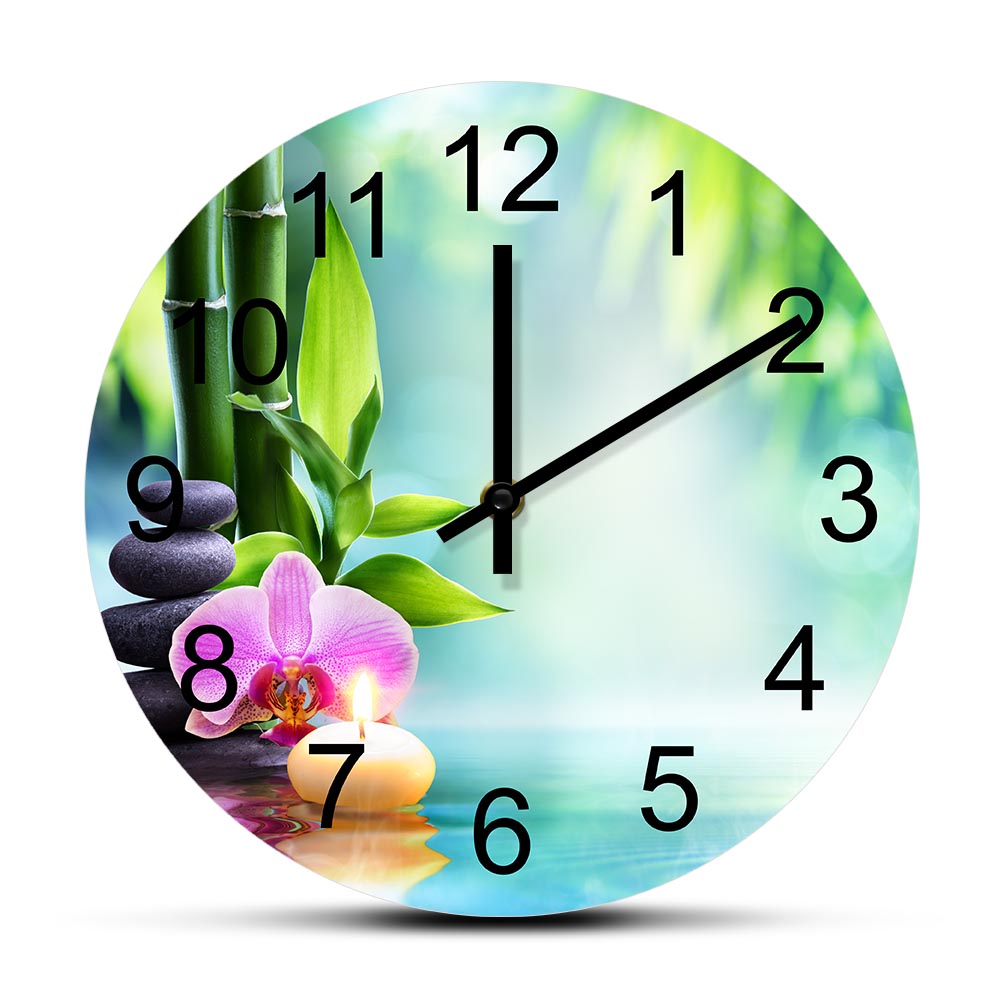 Spa And Wellness Center - Jam Dinding Senyap Batu Zen Bunga