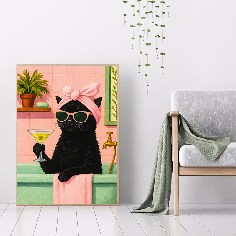 Lukisan Kanvas Gambar Kucing d - Spa Wellness Images ulasan dan harga