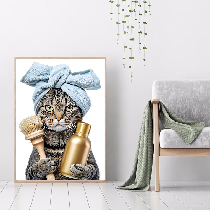 Lukisan Kanvas Gambar Kucing d - Spa Wellness Images ulasan dan harga